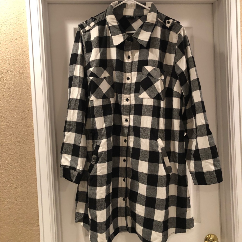 City chic long flannel tunic